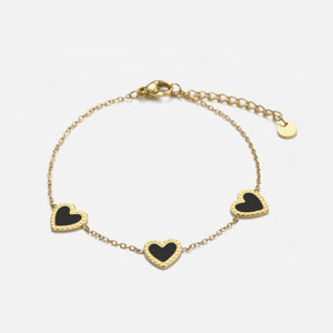 Armband drei Herzen schwarz Armband drei Herzen schwarz
