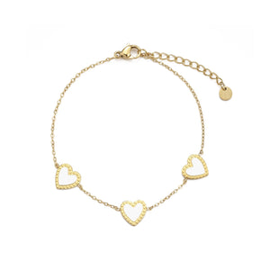 Armband drei Herzen weiß Armband drei Herzen weiß