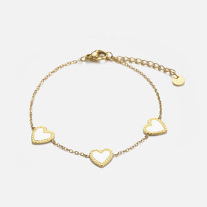 Armband drei Herzen weiß Armband drei Herzen weiß