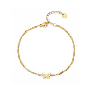 Armband gedreht mit Schmetterling Gold Armband gedreht mit Schmetterling Gold