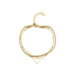 Armband gedrehtes Herz Gold Armband gedrehtes Herz Gold