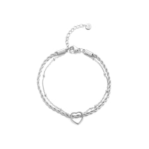Armband gedrehtes Herz Silber Armband gedrehtes Herz Silber