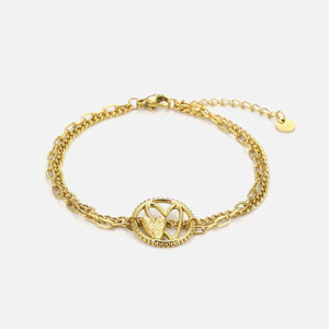 Armband geschlossenem doppeltem Herz Gold Armband geschlossenem doppeltem Herz Gold