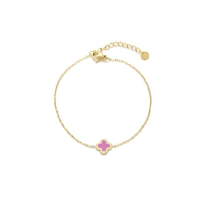 Armband Kleeblatt Gold/rosa Armband Kleeblatt Gold/rosa