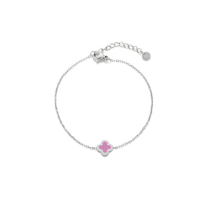 Armband Kleeblatt Silber/rosa Armband Kleeblatt Silber/rosa
