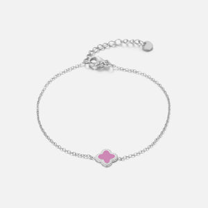 Armband Kleeblatt Silber/rosa Armband Kleeblatt Silber/rosa