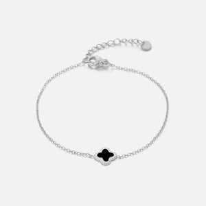 Armband Kleeblatt Silber/schwarz Armband Kleeblatt Silber/schwarz
