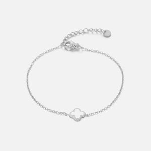 Armband Kleeblatt Silber/weiß Armband Kleeblatt Silber/weiß