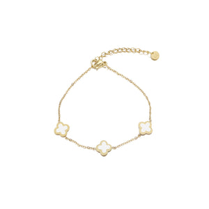 Armband Kleeblätter Gold/weiß Armband Kleeblätter Gold/weiß