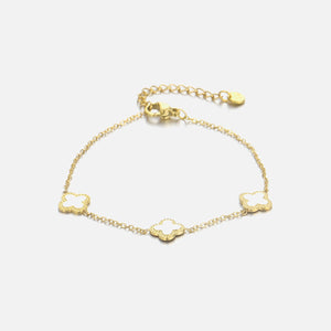 Armband Kleeblätter Gold/weiß Armband Kleeblätter Gold/weiß