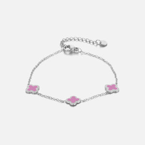 Armband Kleeblätter Silber/rosa Armband Kleeblätter Silber/rosa