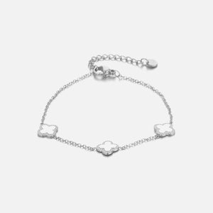 Armband Kleeblätter Silber/weiß Armband Kleeblätter Silber/weiß