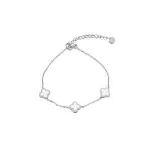 Armband Kleeblätter Silber/weiß Armband Kleeblätter Silber/weiß