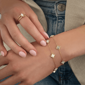 Armband Kleeblätter Strass Gold Armband Kleeblätter Strass Gold