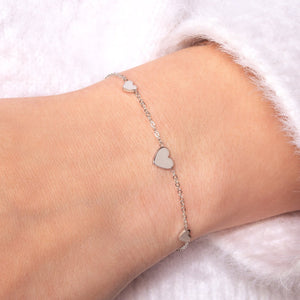 Armband mit drei Herzanhängern Silber Armband mit drei Herzanhängern Silber