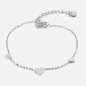 Armband mit drei Herzanhängern Silber Armband mit drei Herzanhängern Silber