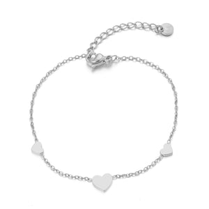 Armband mit drei Herzanhängern Silber Armband mit drei Herzanhängern Silber