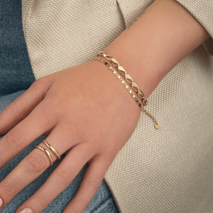 Armband mit flachen Gliedern Gold Armband mit flachen Gliedern Gold