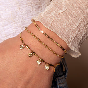 Armband mit flachen Gliedern Gold Armband mit flachen Gliedern Gold