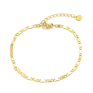 Armband mit flachen Gliedern Gold Armband mit flachen Gliedern Gold