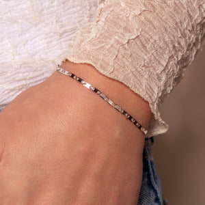 Armband mit flachen Gliedern Silber Armband mit flachen Gliedern Silber