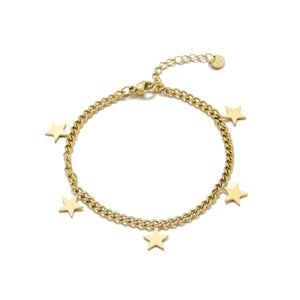 Armband mit fünf Sternen Gold Armband mit fünf Sternen Gold