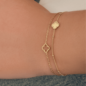 Armband mit Kleeblatt Gold Armband mit Kleeblatt Gold
