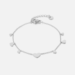 Armband mit mehreren Herzanhängern Silber Armband mit mehreren Herzanhängern Silber