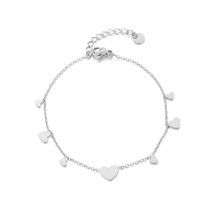 Armband mit mehreren Herzanhängern Silber Armband mit mehreren Herzanhängern Silber