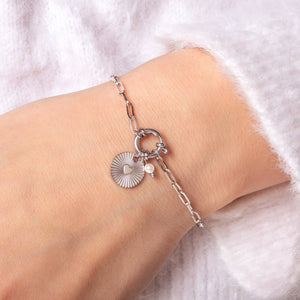 Armband mit Münze und Perle Silber Armband mit Münze und Perle Silber