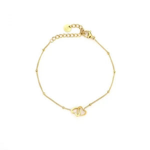 Armband mit verbundenen Herzen Gold Armband mit verbundenen Herzen Gold