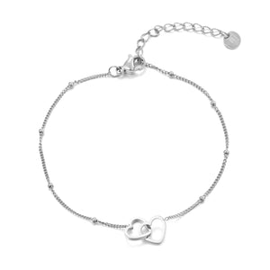 Armband mit verbundenen Herzen Silber Armband mit verbundenen Herzen Silber