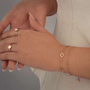 Armband offene Kleeblätter Gold Armband offene Kleeblätter Gold