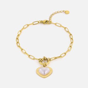 Armband Perle Herz Gold Armband Perle Herz Gold