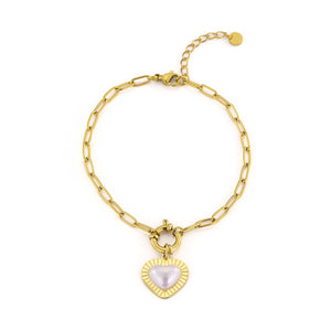 Armband Perle Herz Gold Armband Perle Herz Gold