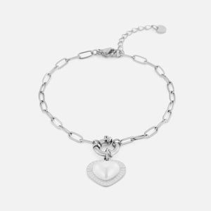 Armband Perle Herz Silber Armband Perle Herz Silber