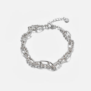 Armband Zweireihige Glieder und Kugeln Silber Armband Zweireihige Glieder und Kugeln Silber