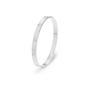 Bangle Stein Kleeblatt Silber Bangle Stein Kleeblatt Silber