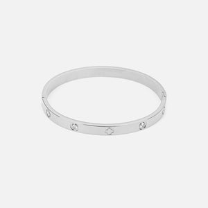 Bangle Stein Kleeblatt Silber Bangle Stein Kleeblatt Silber