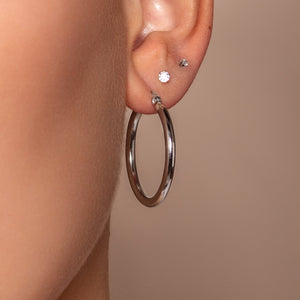 Basic Creolen 3cm Silber Basic Creolen 3cm Silber