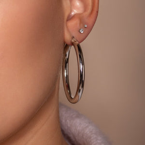 Basic Creolen 5cm Silber Basic Creolen 5cm Silber