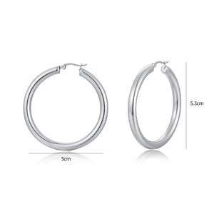 Basic Creolen 5cm Silber Basic Creolen 5cm Silber