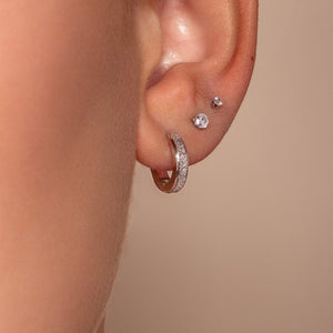 Basic Creolen mit Strass Silber Basic Creolen mit Strass Silber