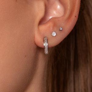 Basic Creolen mit Strass Silber Basic Creolen mit Strass Silber