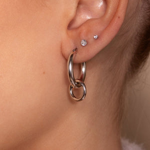 Basic Doppelte Ohrringe Silber Basic Doppelte Ohrringe Silber