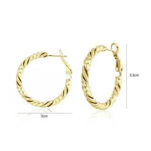 Creolen gedrehtem Muster Gold Creolen gedrehtem Muster Gold