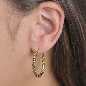 Creolen gedrehtem Muster Gold Creolen gedrehtem Muster Gold