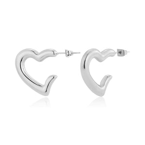 Creolen in Herzform Silber Creolen in Herzform Silber