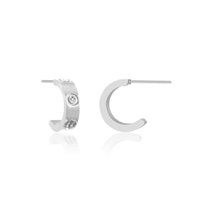 Creolen mit Steinchen Silber Creolen mit Steinchen Silber