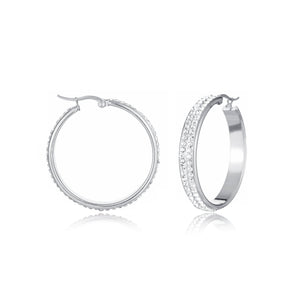 Creolen Strass Silber groß Creolen Strass Silber groß